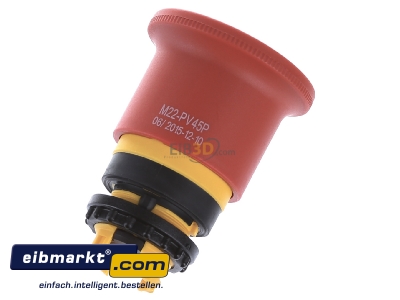 Ansicht oben hinten Eaton (Moeller) M22-PV45P Not-Halt/Aus-Taste 45mm, zugentriegelt 