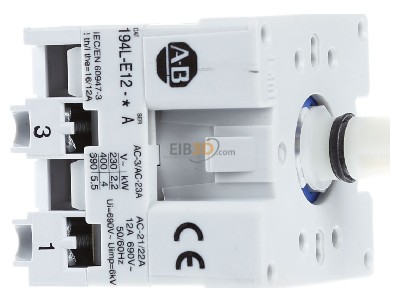 Ansicht links Rockwell 194L-E12-2501 UMSCHALTER 1/2,12A,1P 