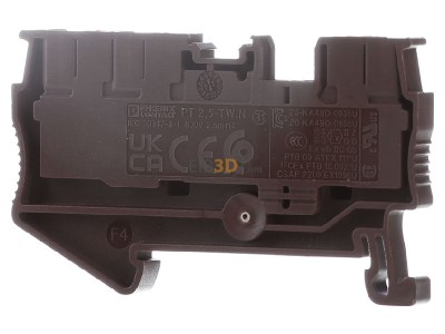 Ansicht hinten Phoenix PT 2,5-Twin BN Durchgangsklemme Push-in 