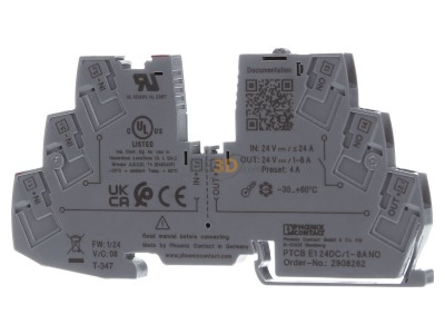 Frontansicht Phoenix PTCB E1 24DC/1-8A NO Ger�teschutzschalter 1-Kanal 