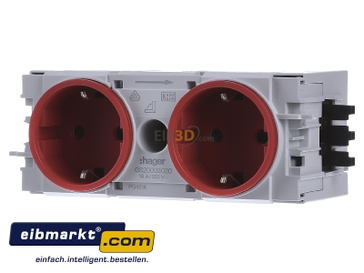 Frontansicht Tehalit GS2000 vrt Steckdose 2-fach rt C-Profil 