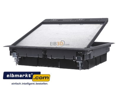 Back view OBO Bettermann GES9 55U V 7011 Installation box for underfloor duct
