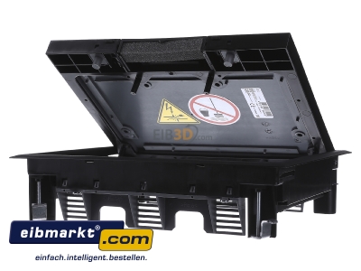 Front view OBO Bettermann GES6-2U10T 9011 Installation box for underfloor duct
