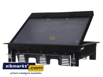 Back view OBO Bettermann GES6-2U10T 9011 Installation box for underfloor duct
