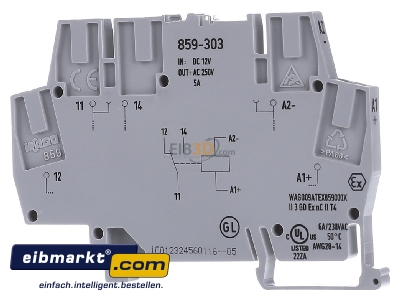 Back view WAGO Kontakttechnik 859-303 Switching relay 
