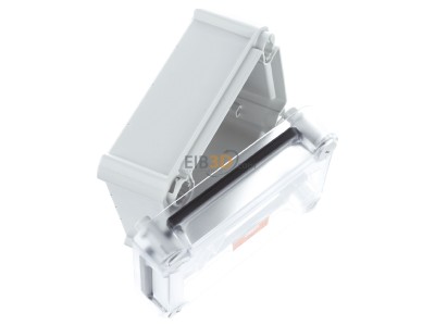 Ansicht oben links OBO T 100 OE HD TR Kabelabzweigkasten geschl. m. transp. Deckel 