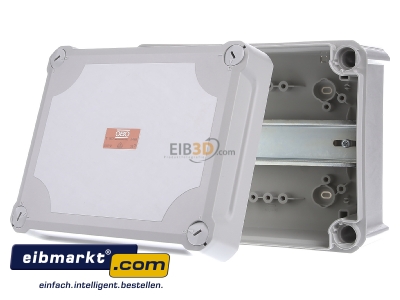 Frontansicht OBO Bettermann Vertr 2007734 Kabelabzweigkasten geschl. lichtgrau, m. Deckel T 160 OE HD LGR