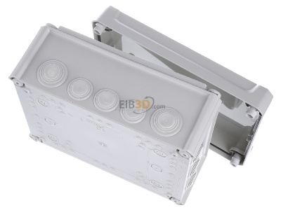 Ansicht oben hinten OBO T 250 HD LGR Kabelabzweigkasten lichtgrau, m. Deckel 