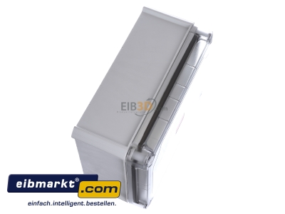 Ansicht oben links OBO Bettermann T 250 OE HD TR Kabelabzweigkasten geschl. m. transp. Deckel 