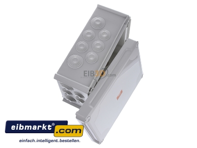 Ansicht oben links OBO Bettermann Vertr 2007718 Kabelabzweigkasten lichtgrau, m. Deckel T 350 HD LGR