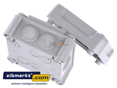 Ansicht oben hinten OBO Bettermann T 60 HD LGR Kabelabzweigkasten lichtgrau, m. Deckel 