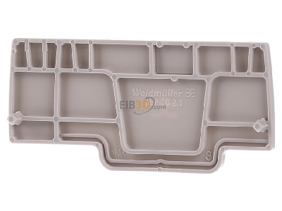 Frontansicht Weidmller AEP 3C 2.5 Abschlussplatte beige 