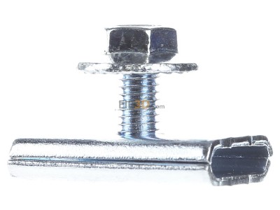 Front view Niedax GRV M6X20 V Length- and angle joint for cable tray 
