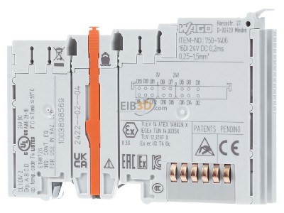 Front view WAGO 750-1406 Fieldbus digital module 16 In / 0 Out 
