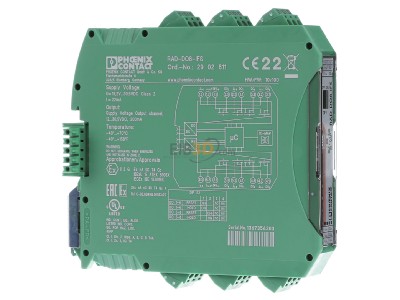 View on the left Phoenix RAD-DO8-IFS Fieldbus digital module 
