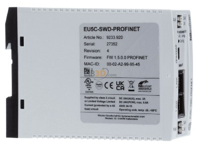 View on the left Eaton EU5C-SWD-PROFINET Fieldbus communication module 
