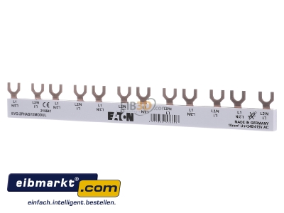 Front view Eaton (Installation) EVG-2PHAS/12MODUL Phase busbar 2-p 10mm² 210mm
