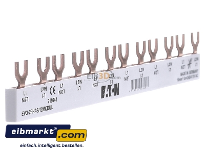 Ansicht links Eaton (Installation) EVG-2PHAS/12MODUL Euro-Vario-Sammelschiene Ie=63A 