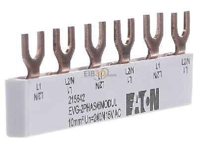 View on the left Eaton EVG-2PHAS/6MODUL Phase busbar 2-p 
