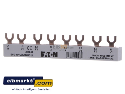 Frontansicht Eaton (Installation) EVG-4PHAS/8MODUL Euro-Vario-Sammelschiene Ie=63A 