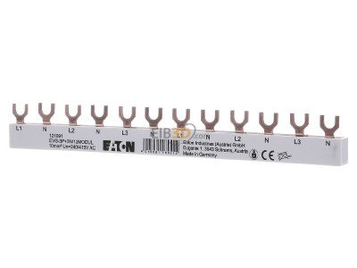 Front view Eaton EVG-3P+3N/12MODUL Phase busbar 4-p 10mm 210mm 
