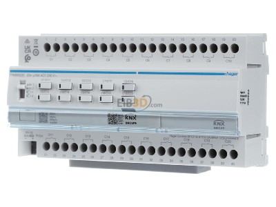 Frontansicht Hager TYMS620D Schalt-/Jalousieaktor 20/10fach KNX Secure, 16A, C-Last 