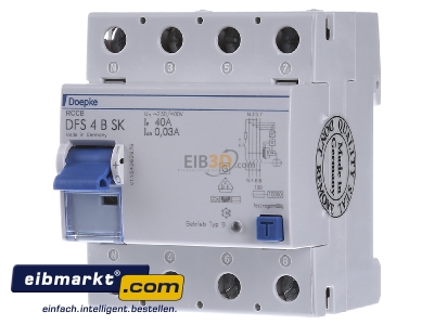 Front view Doepke DFS4 040-4/0,03-B SK Residual current breaker 4-p 40/0,03A 
