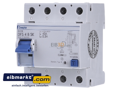 Front view Doepke DFS4 040-4/0,30-B SK Residual current breaker 4-p 40/0,3A - 
