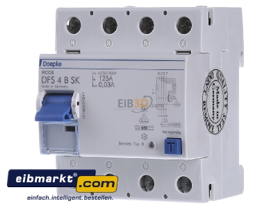 Front view Doepke DFS4 125-4/0,03-B SK Residual current breaker 4-p 125/0,03A 
