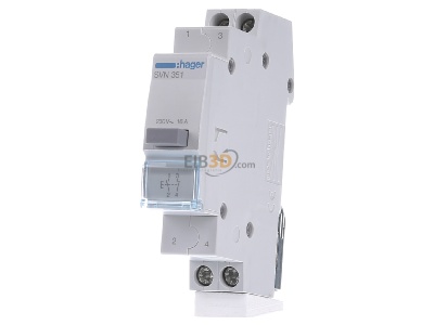 Front view Hager SVN351 Push button for distribution board 
