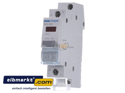 Front view Hager SVN422 Push button for distribution board
