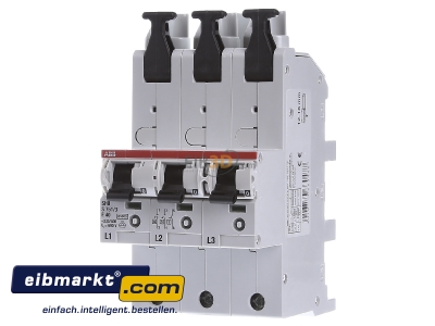 Frontansicht ABB Stotz S&J S751/3-E40 Hauptsicherungsautomat m.Schienenadapter 