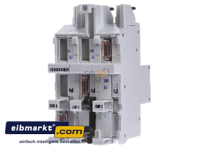 Ansicht hinten ABB Stotz S&J S751/3-E40 Hauptsicherungsautomat m.Schienenadapter 