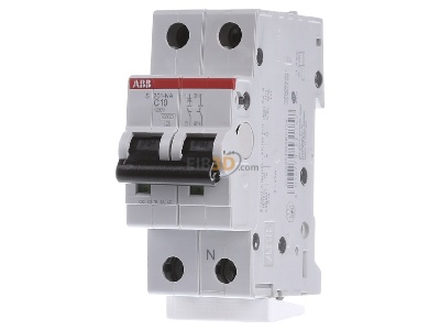 Frontansicht ABB S201-C10NA Sicherungsautomat 6kA 10A C 1p+N (2p) 