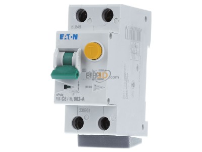 Front view Eaton PXK-C6/1N/003-A Earth leakage circuit breaker C6/0,03A 
