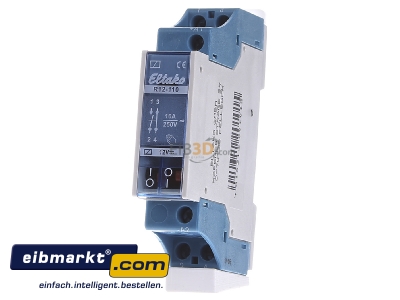 Front view Eltako R12-110-12V DC Installation relay 12VDC
