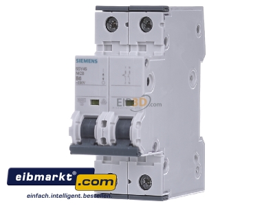 Frontansicht Siemens Indus.Sector 5SY4506-6 Leitungsschutzschalter 1+N pol., 6A 