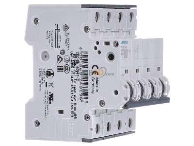 Ansicht links Siemens 5SY6616-6 Leitungsschutzschalter 3+N pol. B, 16A 