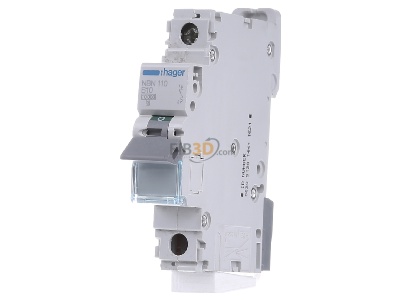 Front view Hager NBN110 Miniature circuit breaker 1-p B10A 
