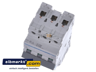 View up front Hager NBN316 Miniature circuit breaker 3-p B16A
