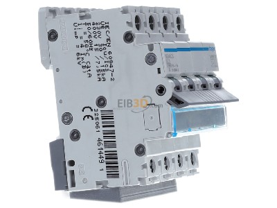 Ansicht links Hager NBN625 Leitungsschutzschalter 3pol.+N,B-25A,10kA 