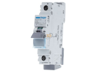 Frontansicht Hager NCN116 Leitungsschutzschalter 1pol.,C-16A,10kA,1M 