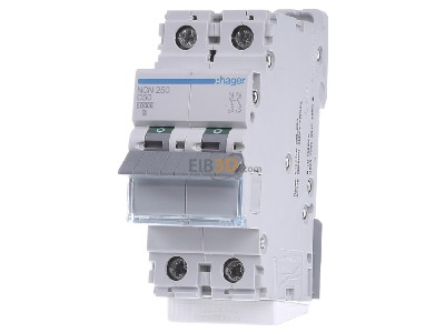 Front view Hager NCN250 Miniature circuit breaker 2-p C50A 
