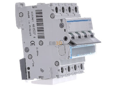 View on the left Hager NCN616 Miniature circuit breaker 4-p C16A 
