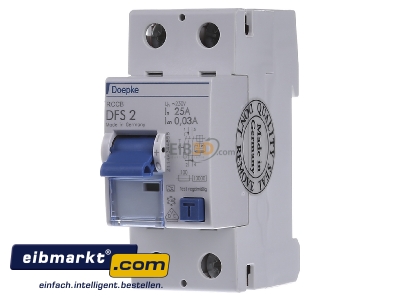 Front view Doepke DFS2 025-2/0,03-A Residual current breaker 2-p 25/0,03A
