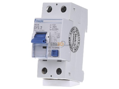 Front view Doepke DFS2 040-2/0,03-A Residual current breaker 2-p 40/0,03A 
