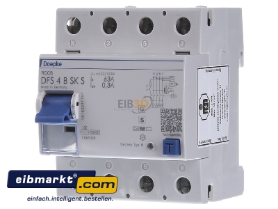 Front view Doepke 09146999 Residual current breaker 4-p 63/0,3A
