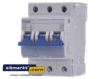 Front view Doepke DLS 6H C16-3 6 kA Miniature circuit breaker 3-p C16A
