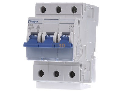 Front view Doepke DLS 6H C25-3 6 kA Miniature circuit breaker 3-p C25A 
