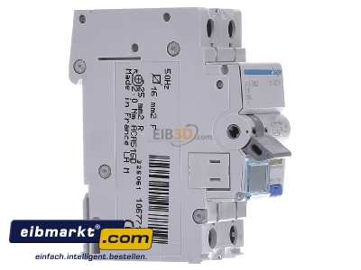 View on the left Hager ACA516D Earth leakage circuit breaker B16/0,01A - 
